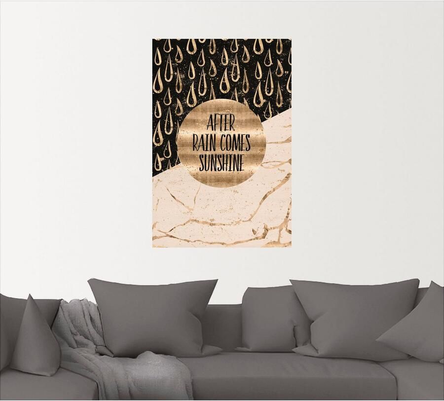 Artland Artprint Na regen komt zonneschijn als artprint op linnen muursticker in verschillende maten - Foto 4