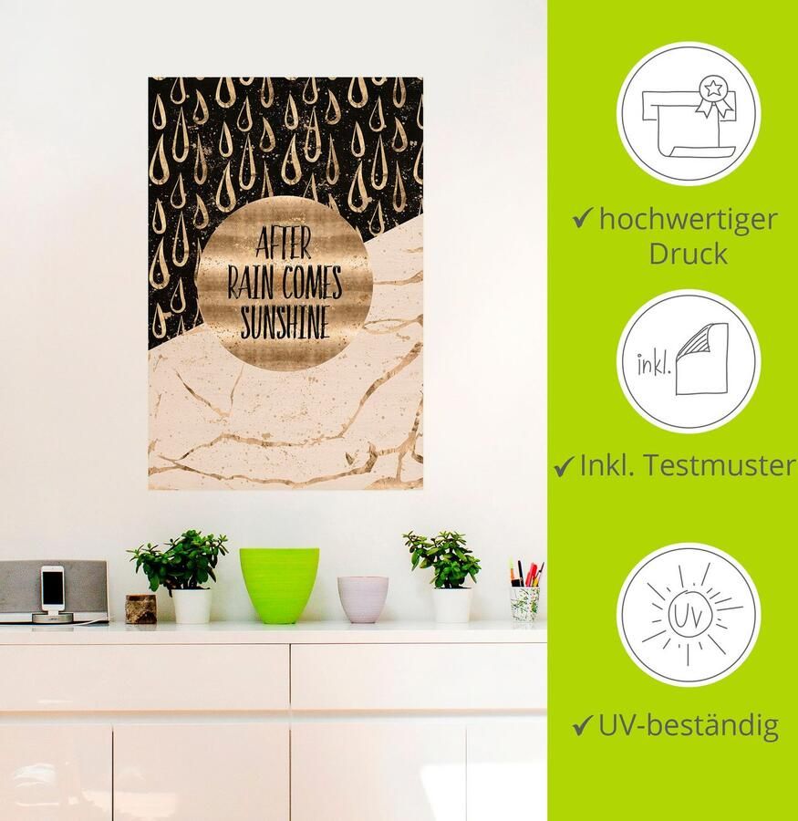 Artland Artprint Na regen komt zonneschijn als artprint op linnen muursticker in verschillende maten - Foto 2