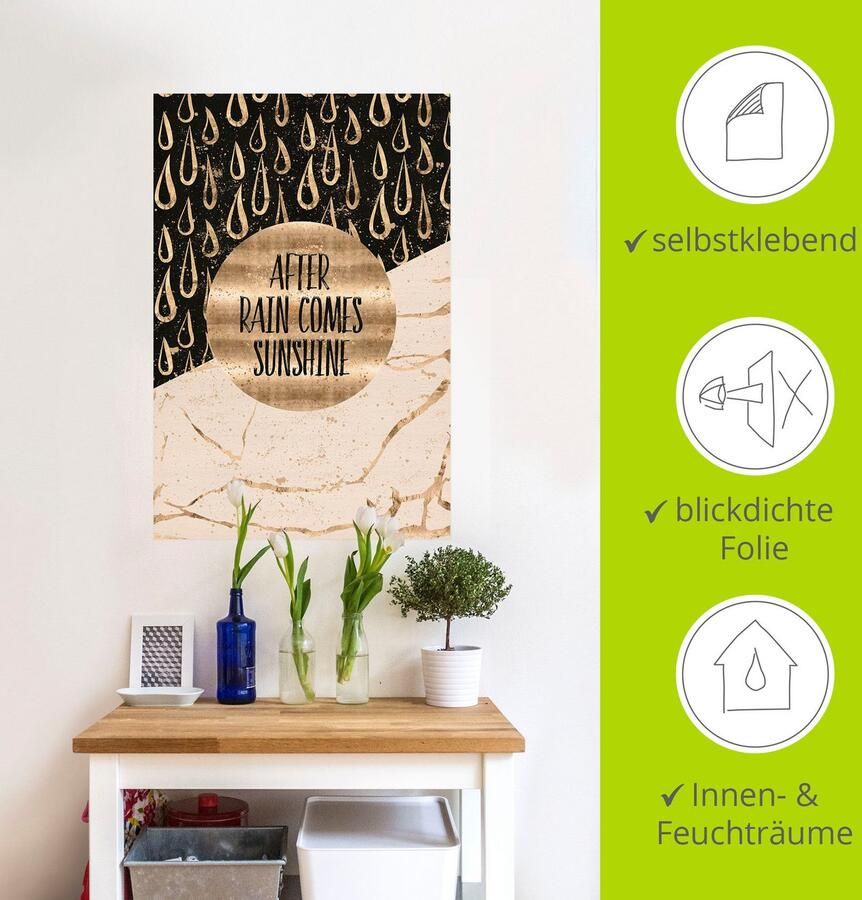 Artland Artprint Na regen komt zonneschijn als artprint op linnen muursticker in verschillende maten - Foto 3