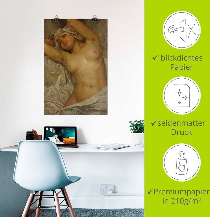 Artland Artprint Naakt meisje. 1922. als artprint op linnen poster muursticker in verschillende maten - Foto 2