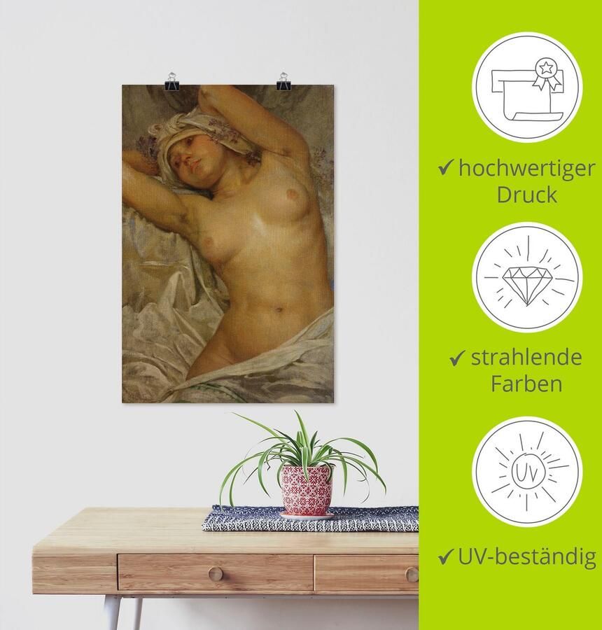 Artland Artprint Naakt meisje. 1922. als artprint op linnen poster muursticker in verschillende maten - Foto 3