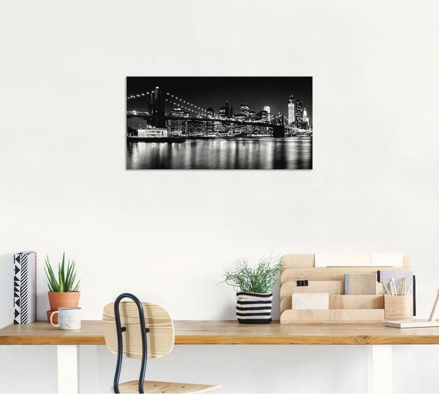 Artland Artprint Nachtelijke skyline Manhattan I als artprint van aluminium artprint voor buiten artprint op linnen poster muursticker - Foto 4