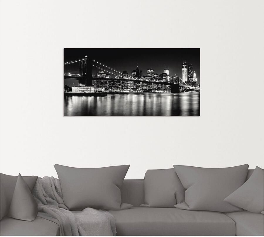 Artland Artprint Nachtelijke skyline Manhattan I als artprint van aluminium artprint voor buiten artprint op linnen poster muursticker - Foto 5