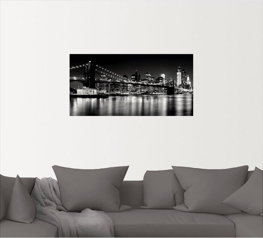 Artland Artprint Nachtelijke skyline Manhattan I als artprint van aluminium artprint voor buiten artprint op linnen poster muursticker - Foto 4