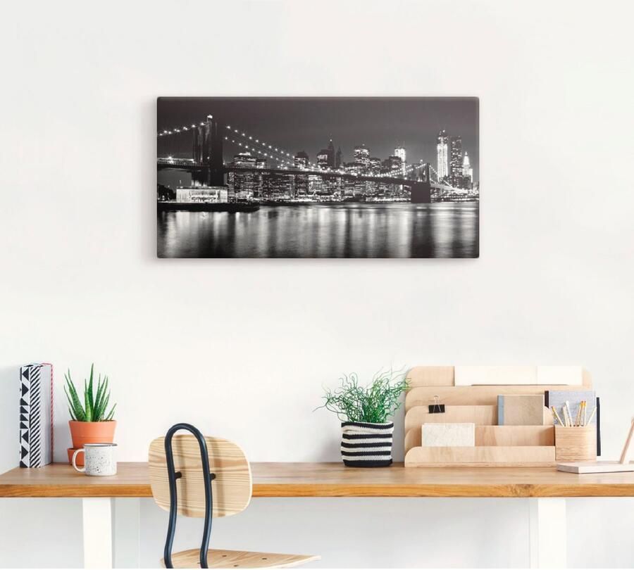 Artland Artprint Nachtelijke skyline Manhattan I als artprint van aluminium artprint voor buiten artprint op linnen poster muursticker - Foto 4