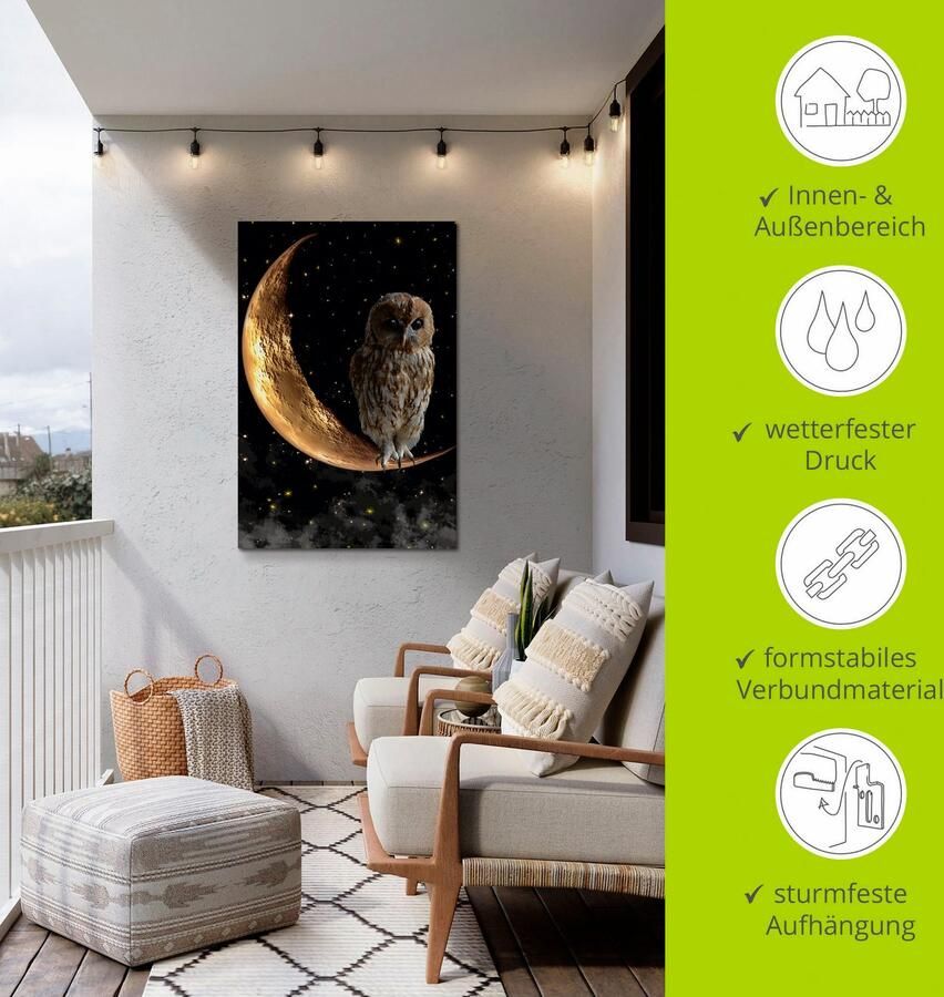 Artland Artprint Nachtuil als artprint van aluminium artprint voor buiten artprint op linnen poster in verschillende maten. maten - Foto 4