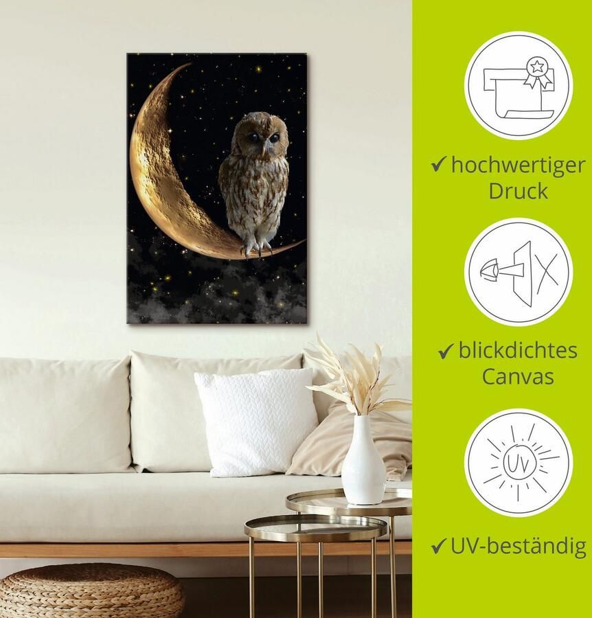 Artland Artprint Nachtuil als artprint van aluminium artprint voor buiten artprint op linnen poster in verschillende maten. maten - Foto 2