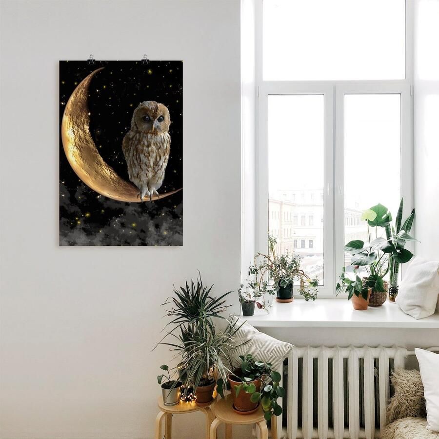 Artland Artprint Nachtuil als artprint van aluminium artprint voor buiten artprint op linnen poster in verschillende maten. maten - Foto 1