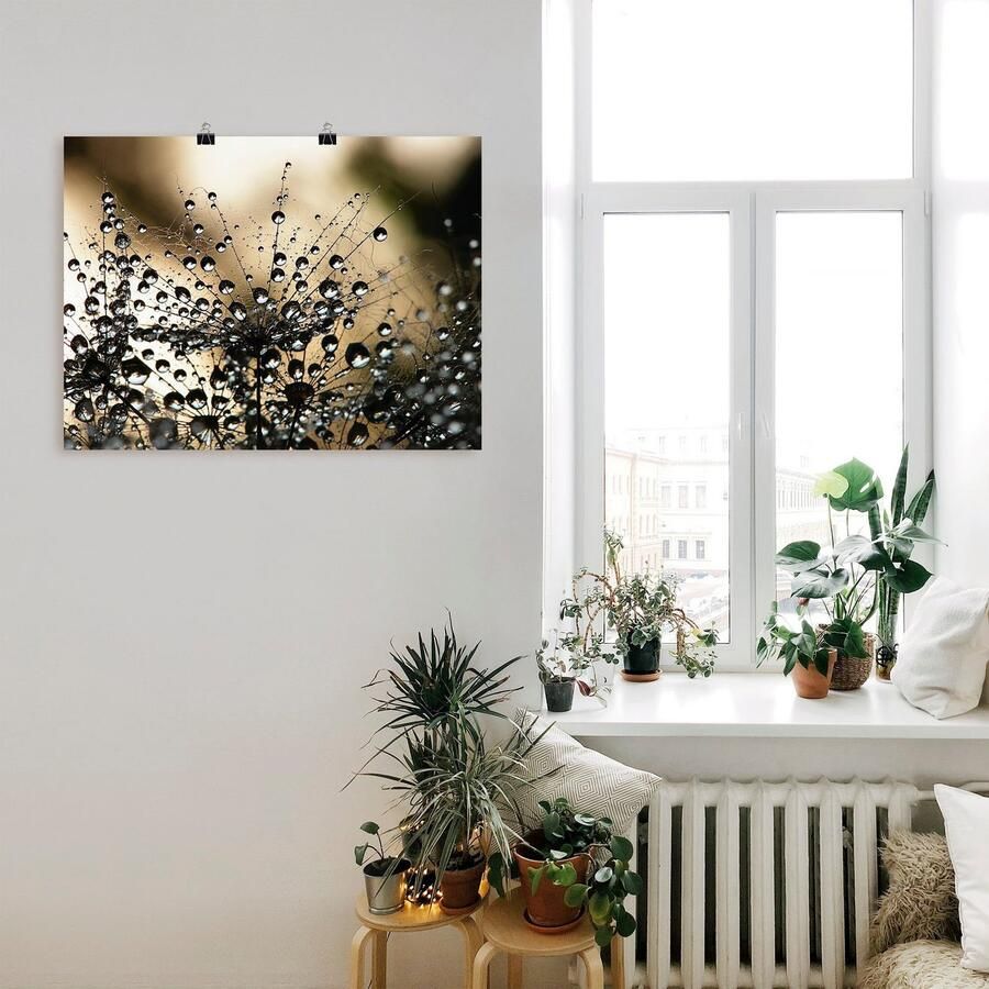 Artland Artprint Natte paardenbloem als artprint van aluminium artprint voor buiten artprint op linnen poster muursticker - Foto 3