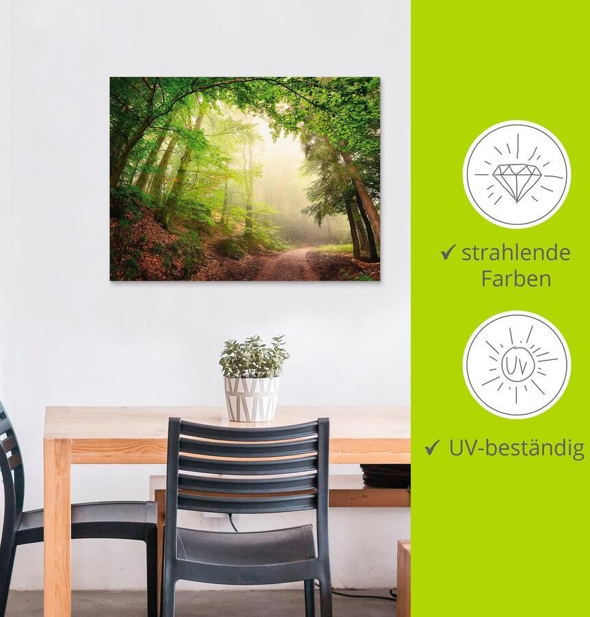 Artland Artprint Natuurlijke bogen door bomen als artprint van aluminium artprint voor buiten poster muursticker in diverse maten formaten - Foto 4