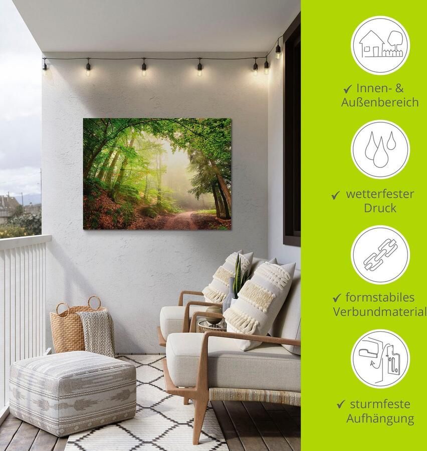 Artland Artprint Natuurlijke bogen door bomen als artprint van aluminium artprint voor buiten poster muursticker in diverse maten formaten - Foto 5
