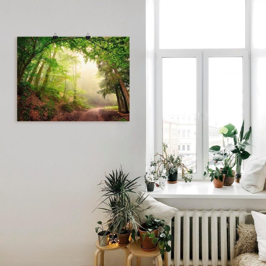 Artland Artprint Natuurlijke bogen door bomen als artprint van aluminium artprint voor buiten poster muursticker in diverse maten formaten