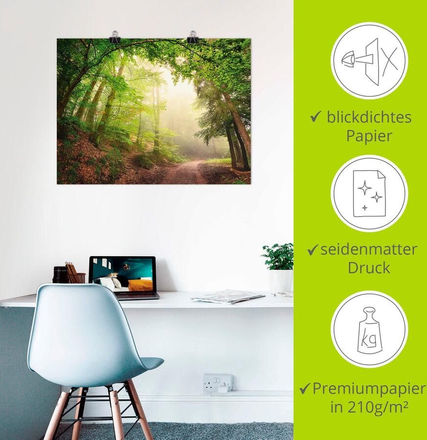 Artland Artprint Natuurlijke bogen door bomen als artprint van aluminium artprint voor buiten poster muursticker in diverse maten formaten - Foto 2