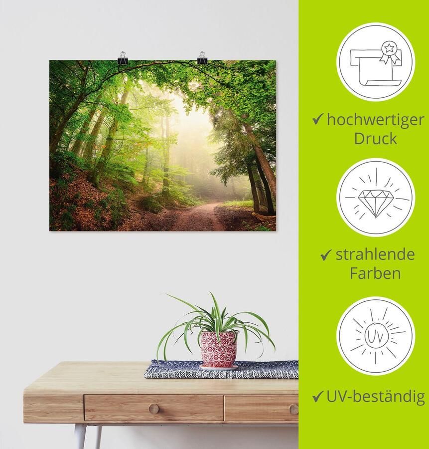 Artland Artprint Natuurlijke bogen door bomen als artprint van aluminium artprint voor buiten poster muursticker in diverse maten formaten - Foto 3