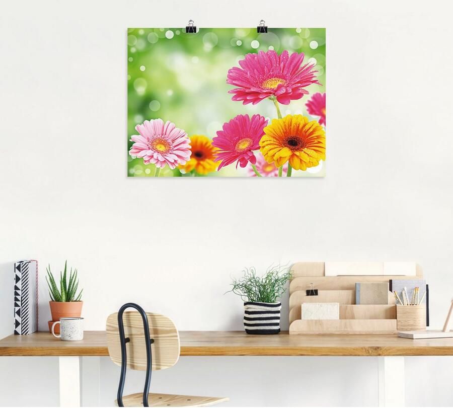 Artland Artprint Natuurlijke romantiek Gerberas als artprint op linnen poster in verschillende formaten maten - Foto 4