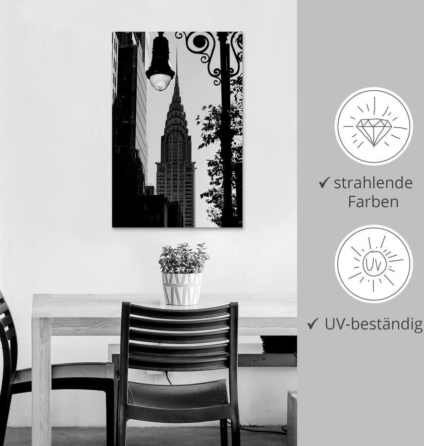 Artland Artprint New York Chrysler Building als artprint van aluminium artprint voor buiten poster in diverse formaten - Foto 5