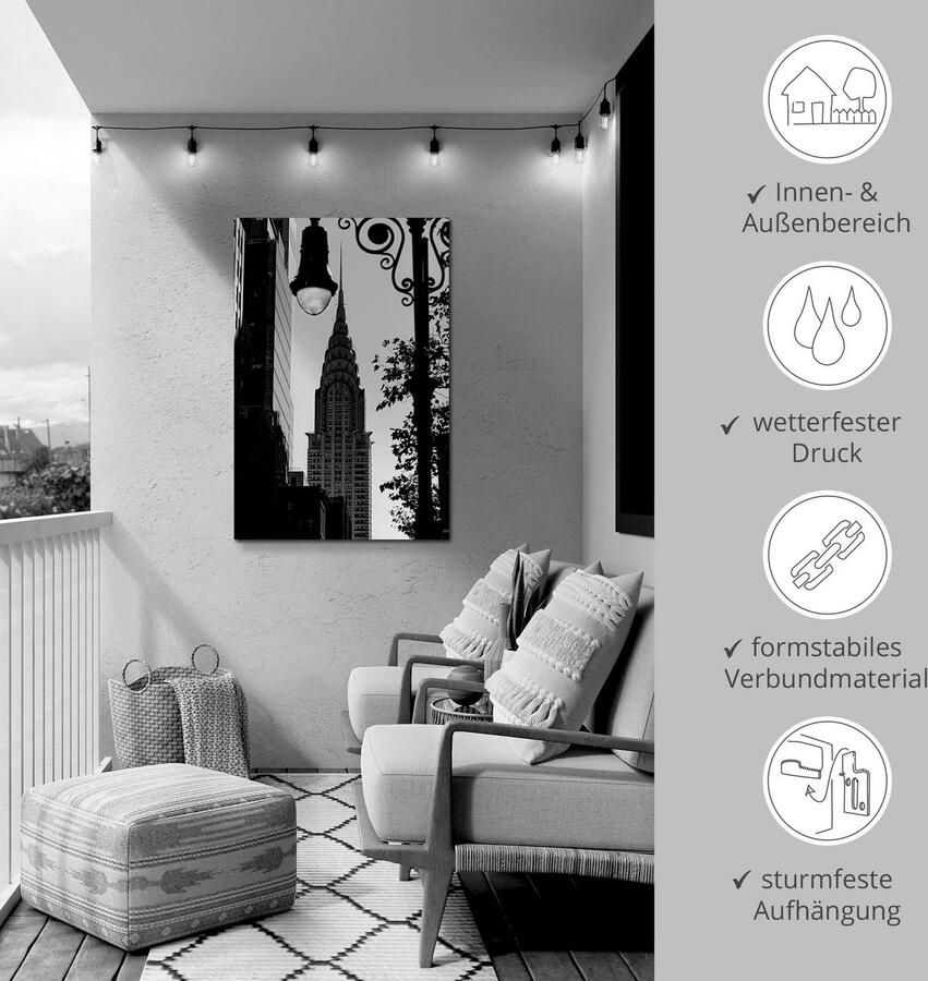 Artland Artprint New York Chrysler Building als artprint van aluminium artprint voor buiten poster in diverse formaten - Foto 6