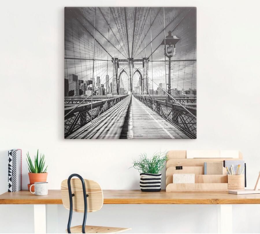 Artland Artprint New York City Brooklyn Bridge als artprint van aluminium artprint voor buiten artprint op linnen poster in verschillende maten. maten - Foto 5