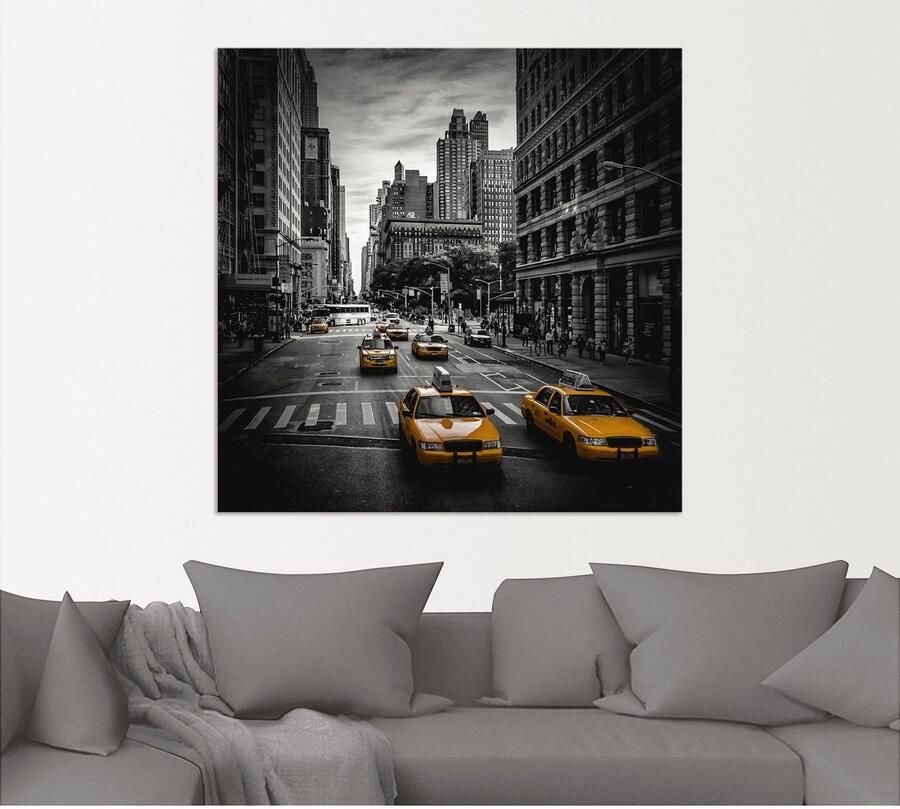 Artland Artprint New York City Verkeer 5th Avenue als artprint van aluminium artprint voor buiten artprint op linnen poster muursticker - Foto 4