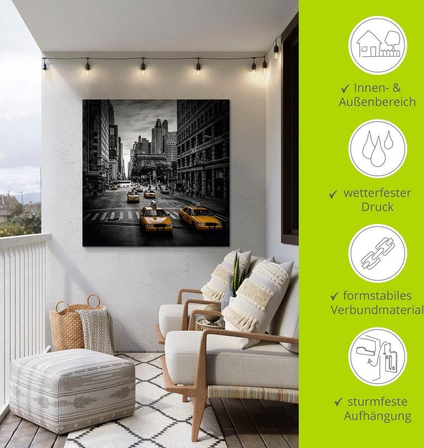 Artland Artprint New York City Verkeer 5th Avenue als artprint van aluminium artprint voor buiten artprint op linnen poster muursticker - Foto 3