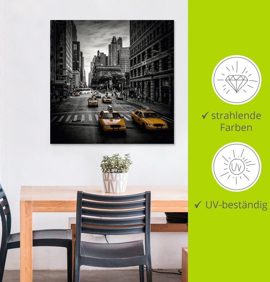 Artland Artprint New York City Verkeer 5th Avenue als artprint van aluminium artprint voor buiten artprint op linnen poster muursticker - Foto 2