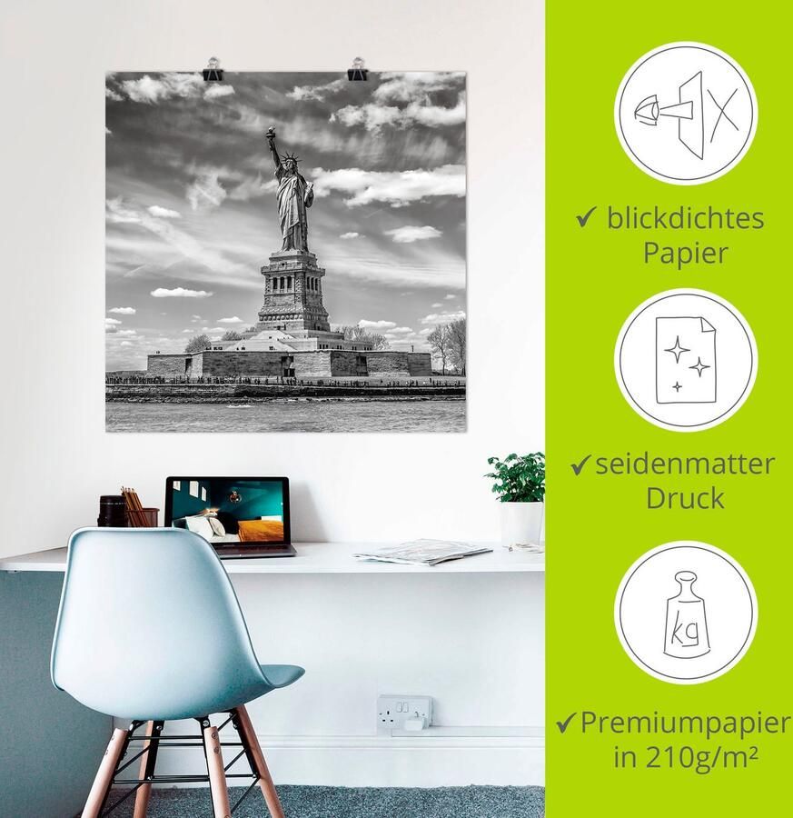 Artland Artprint New York City Vrijheidsbeeld als artprint van aluminium artprint voor buiten artprint op linnen poster in verschillende maten. maten - Foto 2