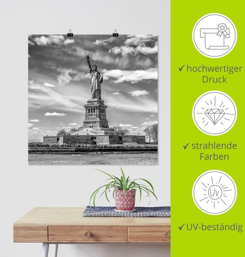 Artland Artprint New York City Vrijheidsbeeld als artprint van aluminium artprint voor buiten artprint op linnen poster in verschillende maten. maten - Foto 3