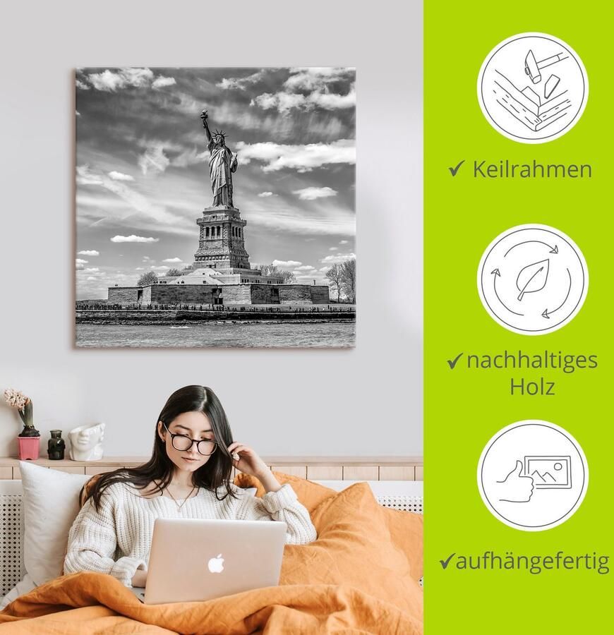 Artland Artprint New York City Vrijheidsbeeld als artprint van aluminium artprint voor buiten artprint op linnen poster in verschillende maten. maten - Foto 3