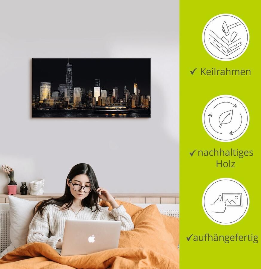 Artland Artprint New York Financial District als artprint van aluminium artprint voor buiten artprint op linnen in verschillende maten - Foto 3