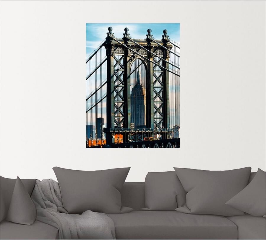 Artland Artprint New York Manhattan Bridge als artprint op linnen muursticker in verschillende maten - Foto 4