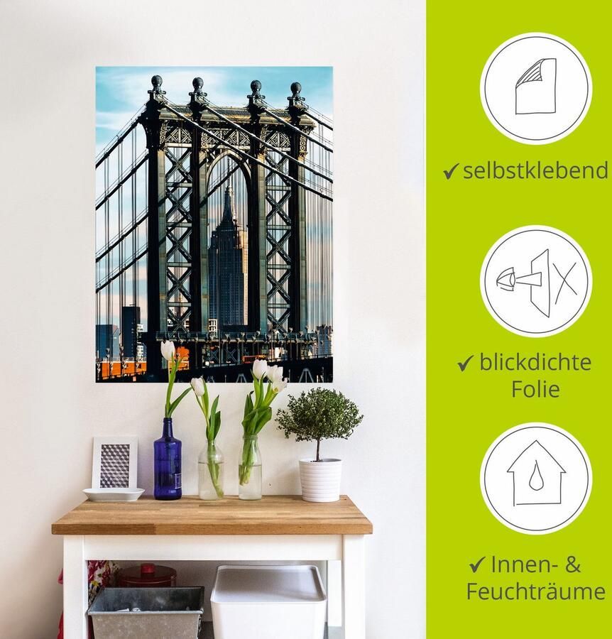 Artland Artprint New York Manhattan Bridge als artprint op linnen muursticker in verschillende maten - Foto 3