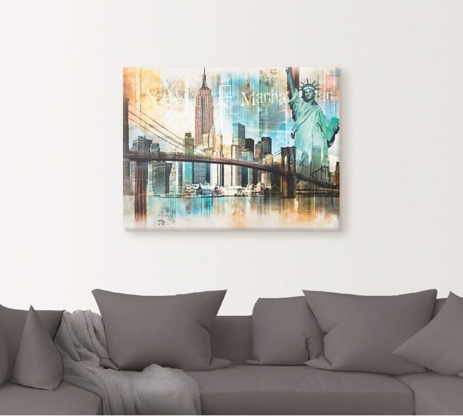 Artland Artprint New York skyline collage IV als artprint op linnen poster in verschillende formaten maten - Foto 4