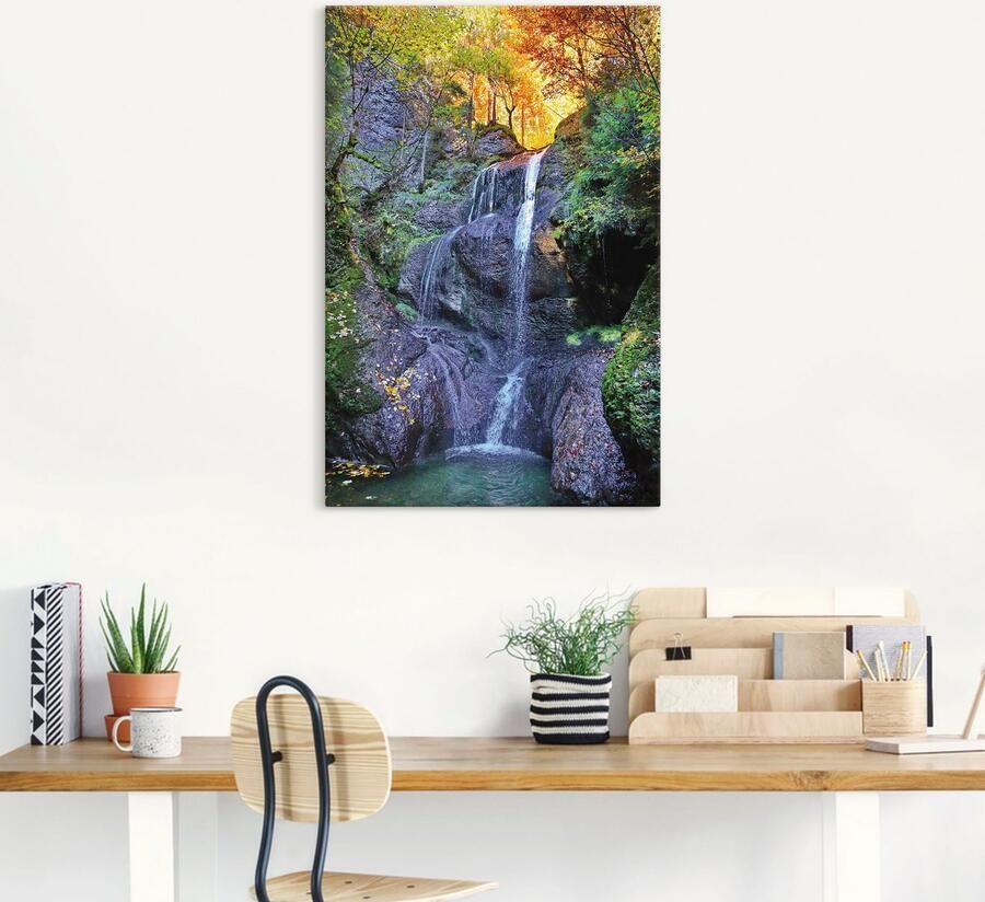 Artland Artprint op linnen Niedersonthofener waterval in Allgäu - Foto 4