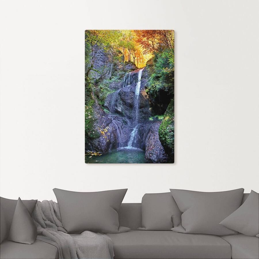 Artland Artprint op linnen Niedersonthofener waterval in Allgäu