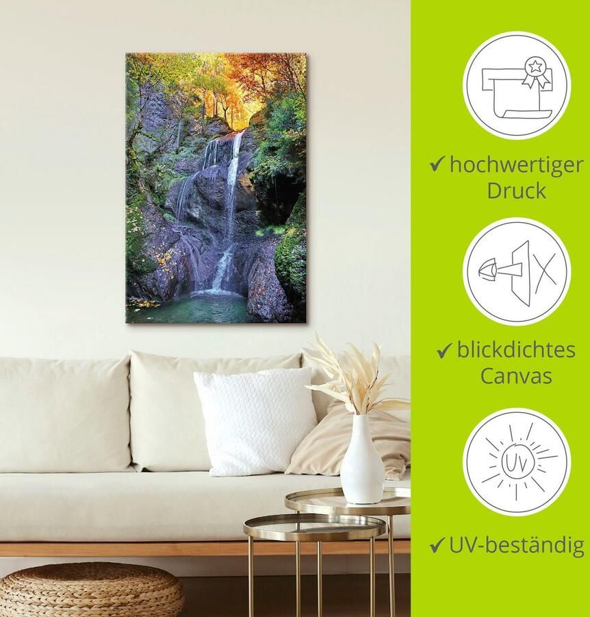 Artland Artprint op linnen Niedersonthofener waterval in Allgäu - Foto 3