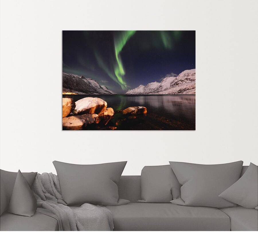 Artland Artprint Noorderlicht Noorwegen II als artprint van aluminium artprint voor buiten poster in diverse formaten - Foto 4