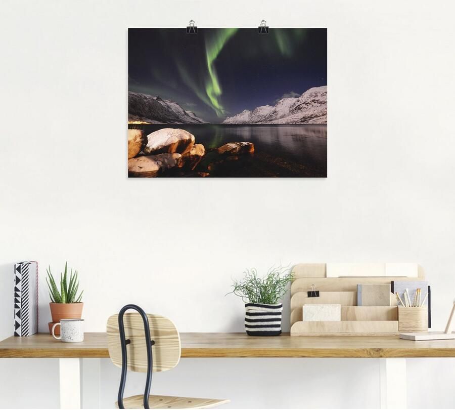 Artland Artprint Noorderlicht Noorwegen II als artprint van aluminium artprint voor buiten poster in diverse formaten - Foto 6