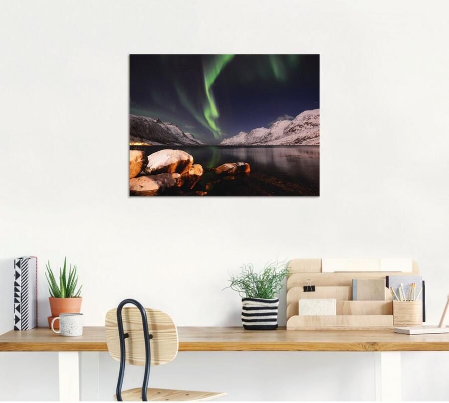 Artland Artprint Noorderlicht Noorwegen II als artprint van aluminium artprint voor buiten poster in diverse formaten - Foto 5