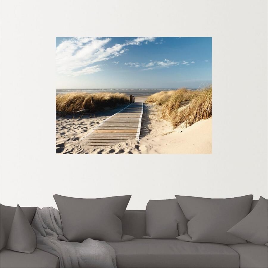 Artland Artprint Noordzeestrand op Langeoog pier als artprint van aluminium artprint op linnen muursticker verschillende maten - Foto 2