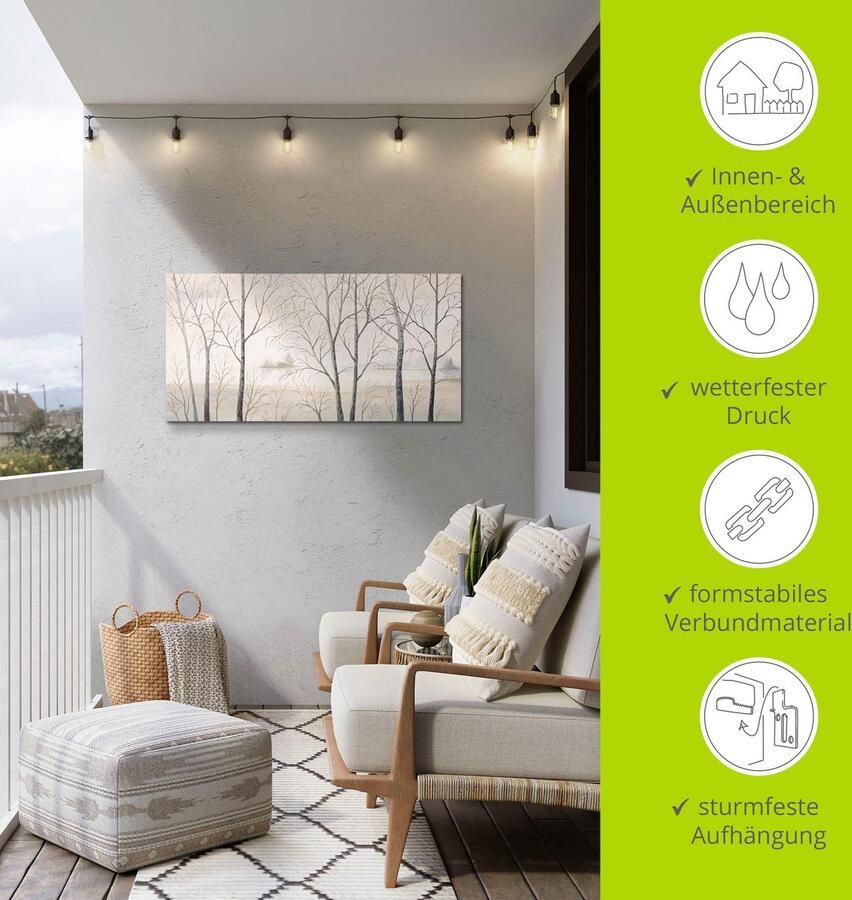 Artland Artprint Oever van het meer aan het bos I als artprint van aluminium artprint voor buiten artprint op linnen in verschillende maten - Foto 4