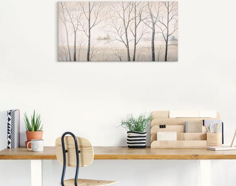Artland Artprint Oever van het meer aan het bos I als artprint van aluminium artprint voor buiten artprint op linnen in verschillende maten