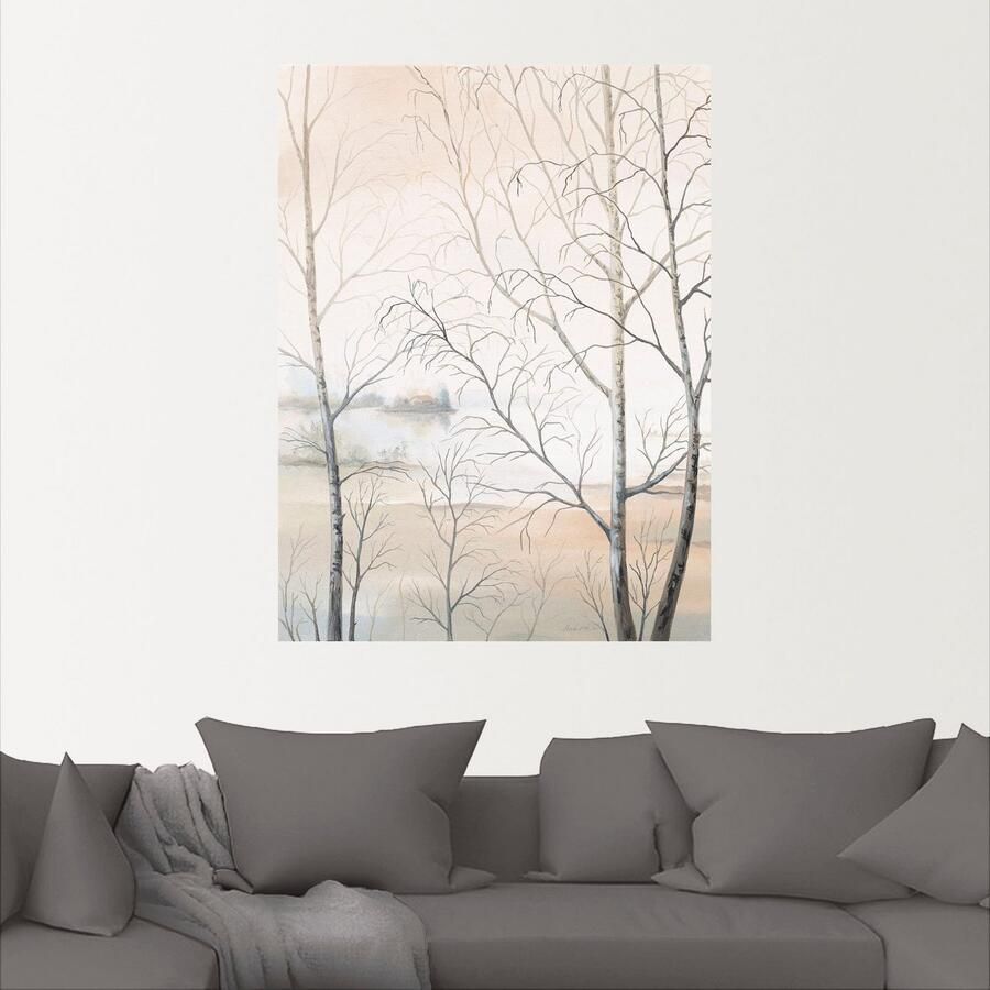 Artland Artprint Oever van het meer aan het bos II als artprint op linnen poster muursticker in verschillende maten - Foto 2