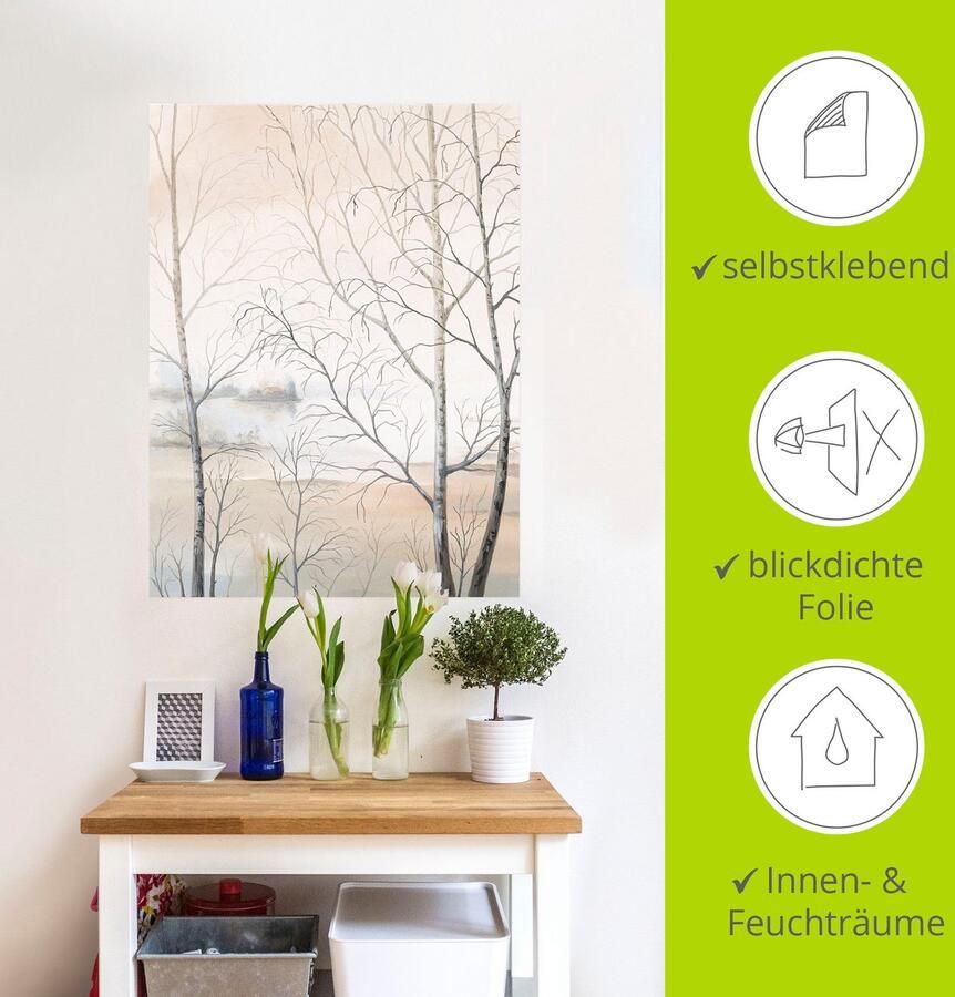 Artland Artprint Oever van het meer aan het bos II als artprint op linnen poster muursticker in verschillende maten - Foto 4