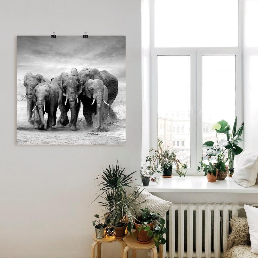 Artland Artprint Olifanten als artprint op linnen poster in verschillende formaten maten - Foto 2