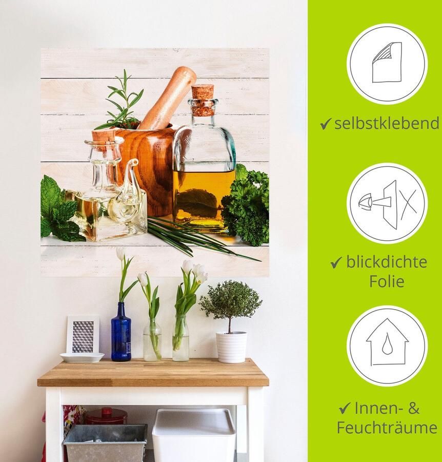 Artland Artprint Olijfolie en kruiden keuken als artprint van aluminium artprint voor buiten artprint op linnen poster muursticker - Foto 4
