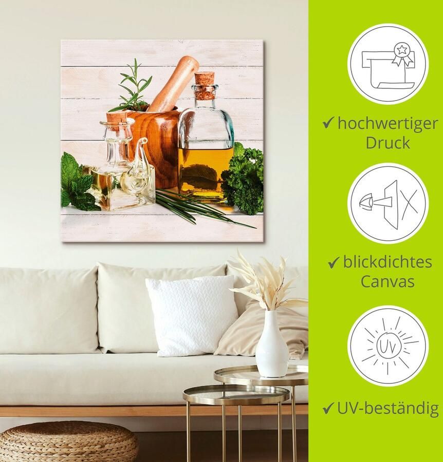 Artland Artprint Olijfolie en kruiden keuken als artprint van aluminium artprint voor buiten artprint op linnen poster muursticker - Foto 3