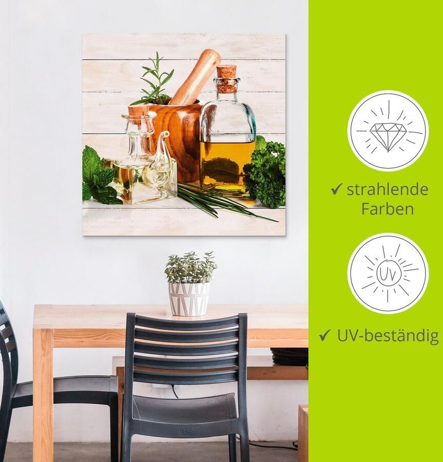 Artland Artprint Olijfolie en kruiden keuken als artprint van aluminium artprint voor buiten artprint op linnen poster muursticker - Foto 3