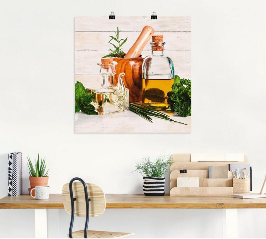 Artland Artprint Olijfolie en kruiden keuken als artprint van aluminium artprint voor buiten artprint op linnen poster muursticker - Foto 4