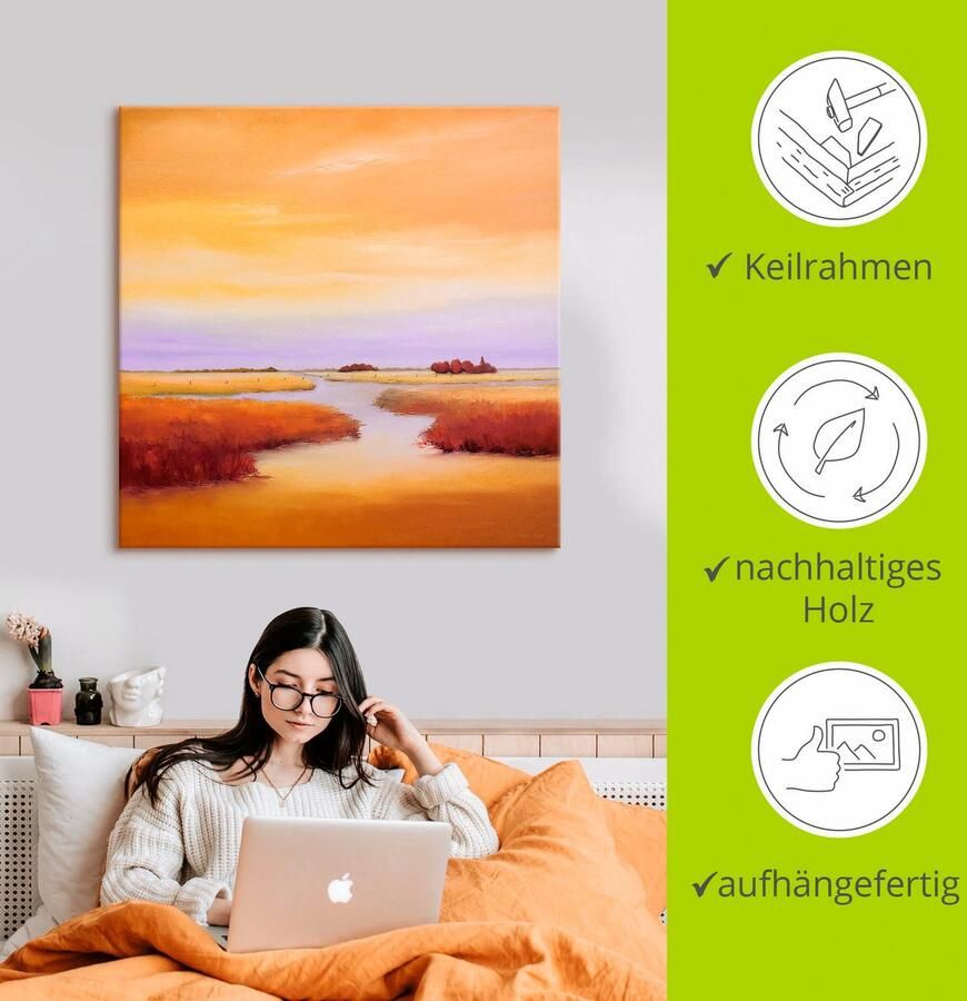 Artland Artprint Onder aan de rivier als artprint op linnen poster in verschillende formaten maten