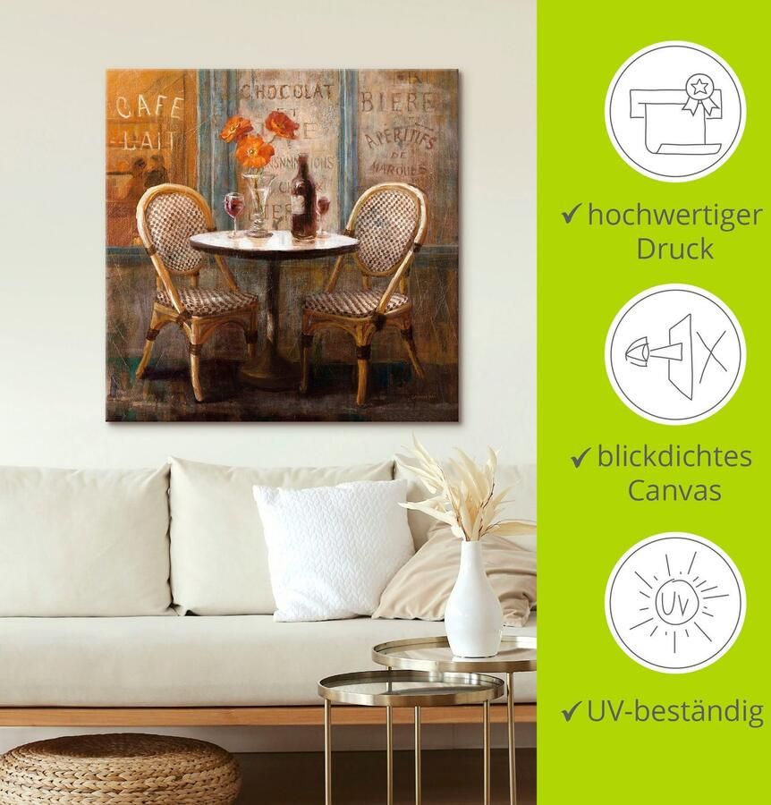 Artland Artprint Ontmoet me in het café I als artprint op linnen poster in verschillende formaten maten - Foto 3